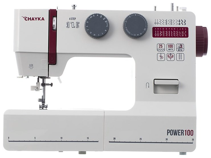 Швейная машина CHAYKA POWER 100 белый, серый, бордовый купить,NaN