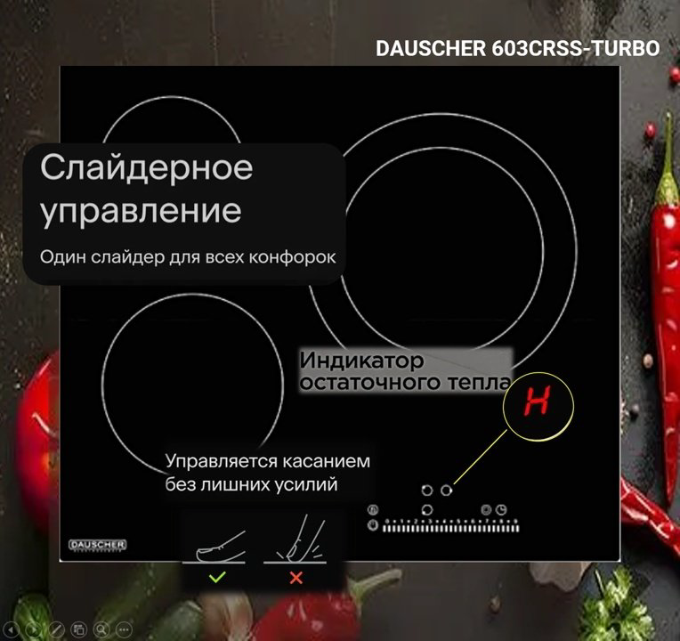 Варочная поверхность DAUSCHER 603CRSS черный купить,NaN