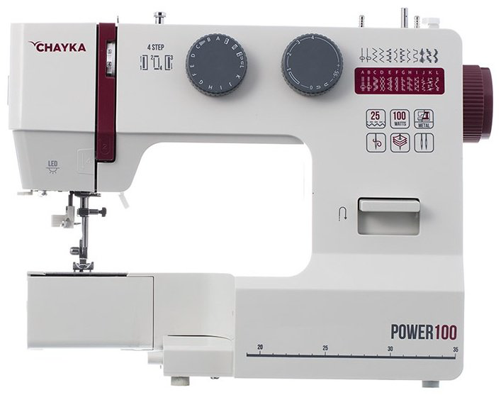 Швейная машина CHAYKA POWER 100 белый, серый, бордовый купить,NaN