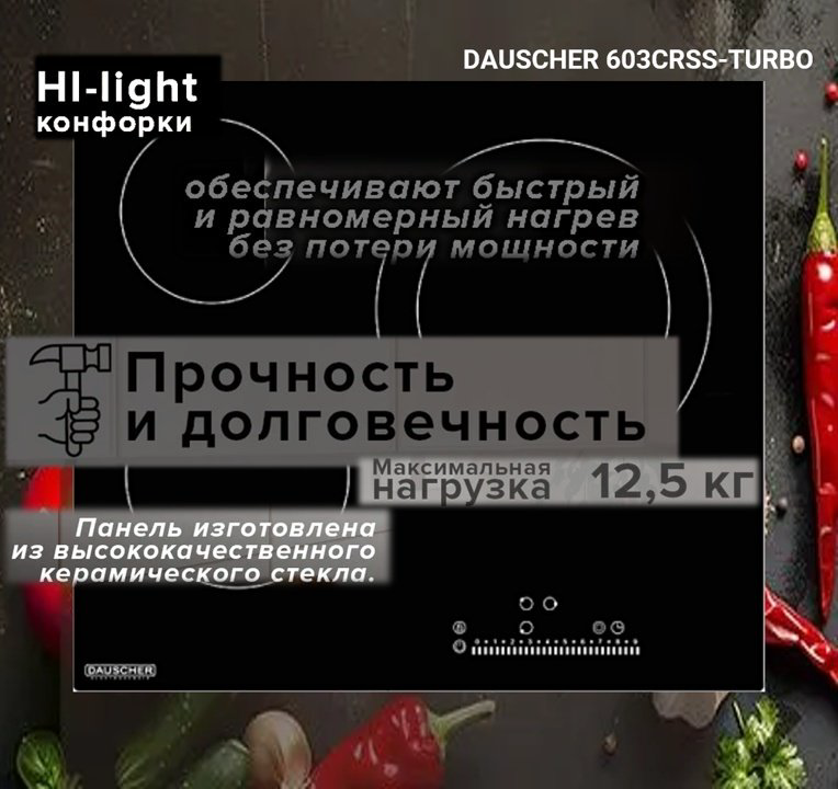 Варочная поверхность DAUSCHER 603CRSS черный купить,NaN