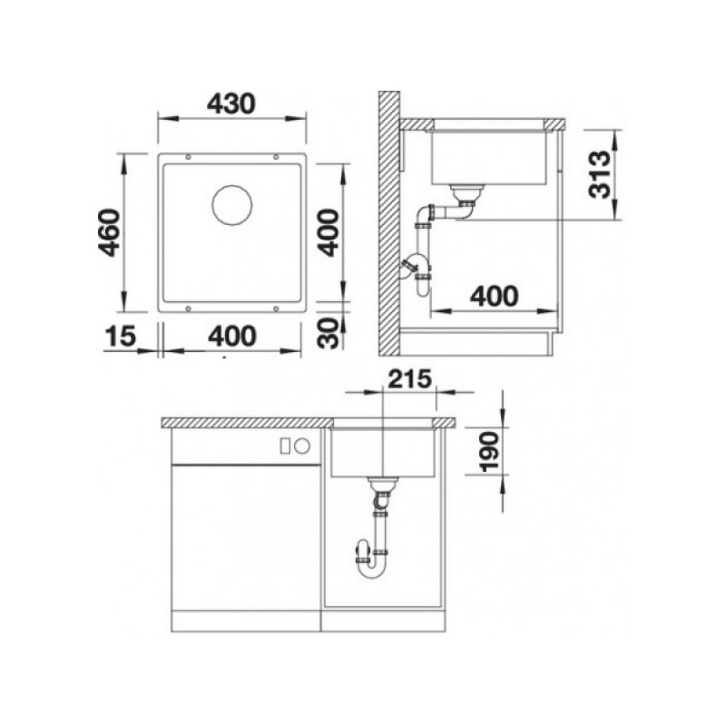 Кухонная мойка Blanco Rotan 400-U 521332 темно-серая купить,0