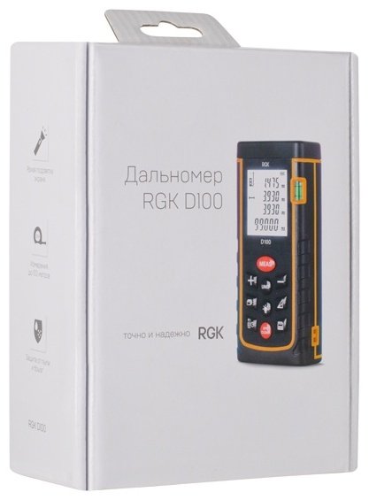 Лазерный дальномер RGK D100, дальность до 100 м