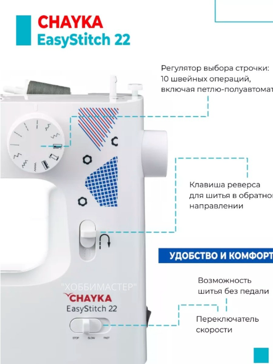 Швейная машина CHAYKA SewingStyle 44 белый купить,49898