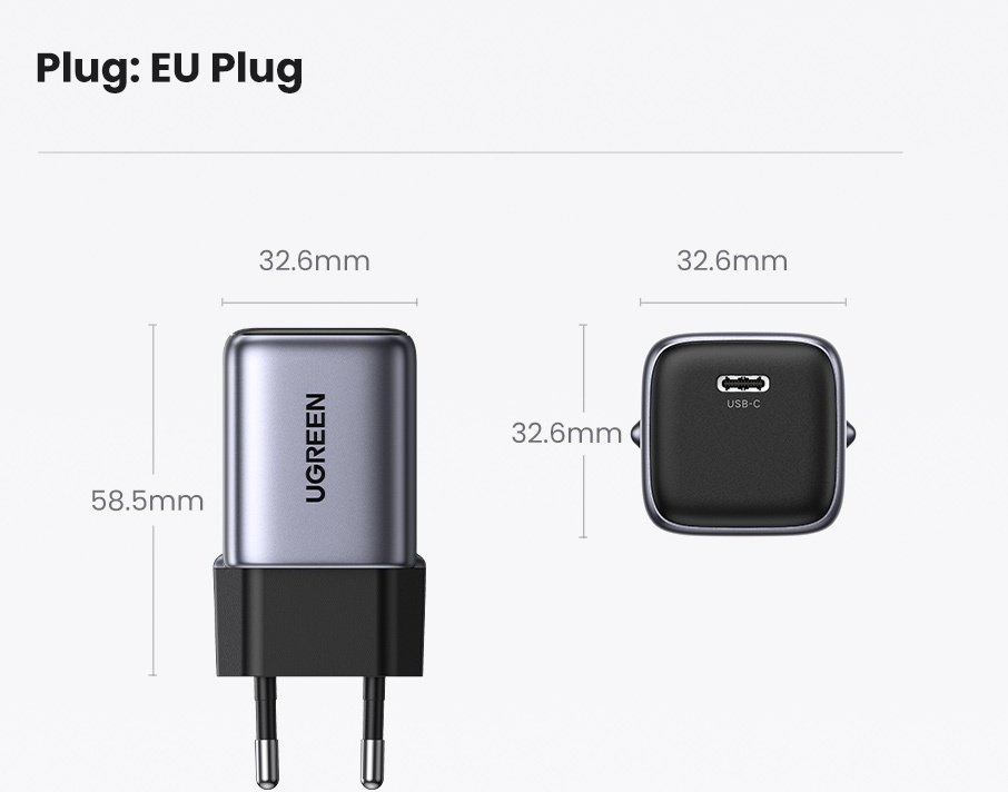 Зарядное устройство Ugreen 90666 серый купить,0
