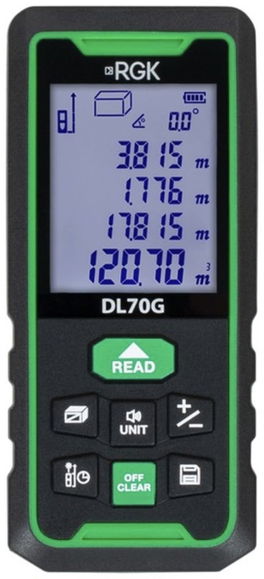 Лазерный дальномер RGK DL70G, дальность до 70 м