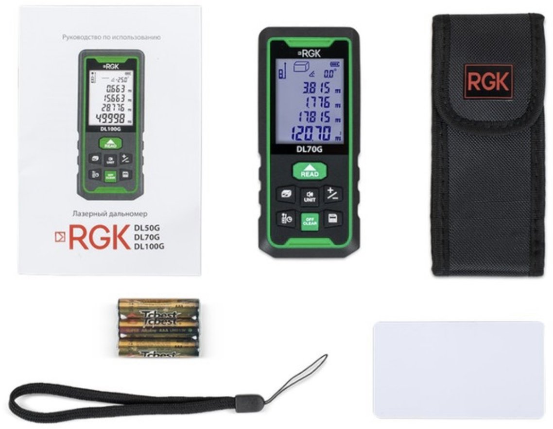 Лазерный дальномер RGK DL70G, дальность до 70 м