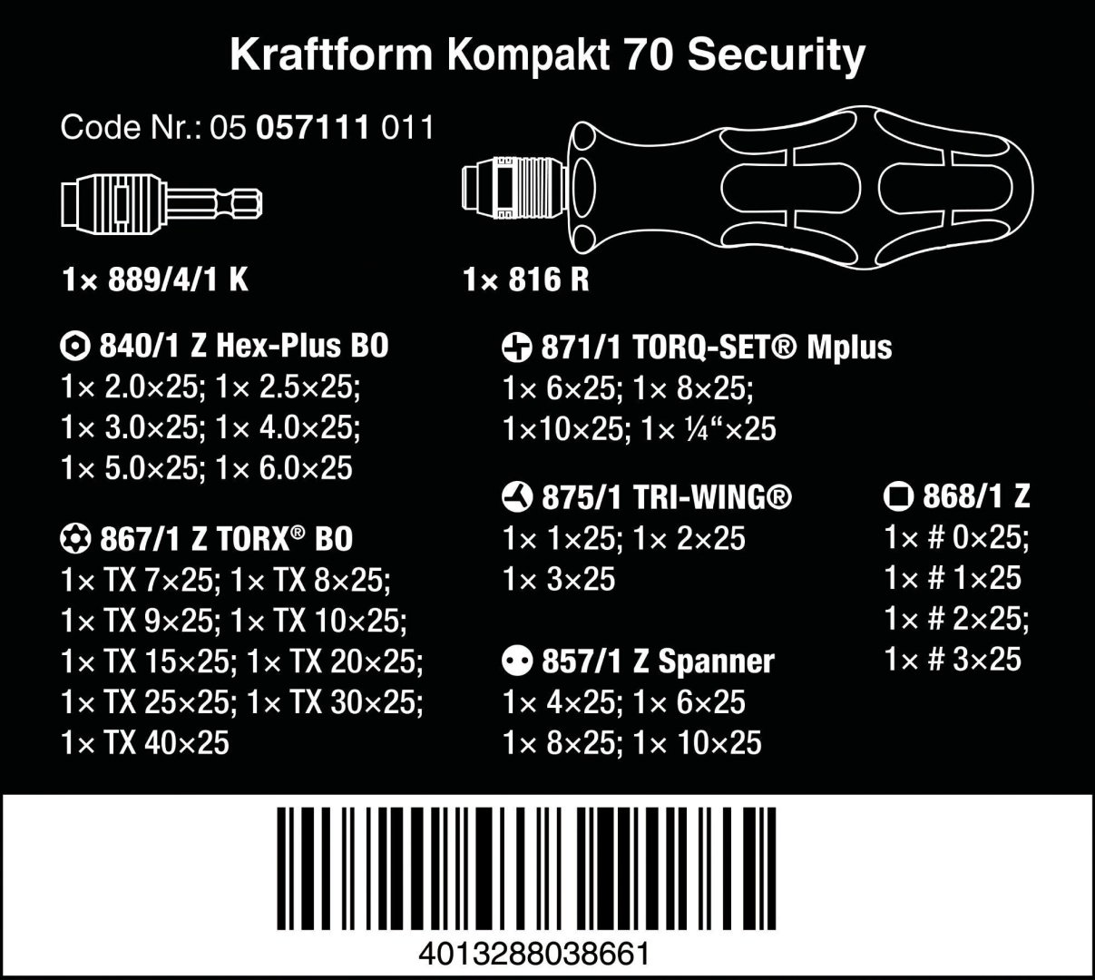 Wera отвертка с насадками 05057111001 набор из 30 купить,NaN