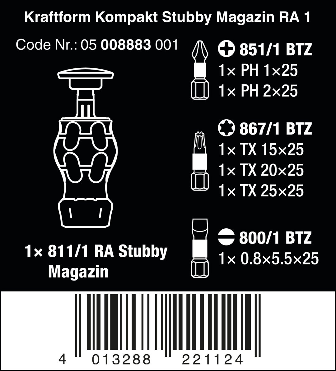 Wera отвертка с насадками 05008883001 набор из 7 - ForteMarket Wera отвертка с насадками 05008883001 набор из 7 купить,0