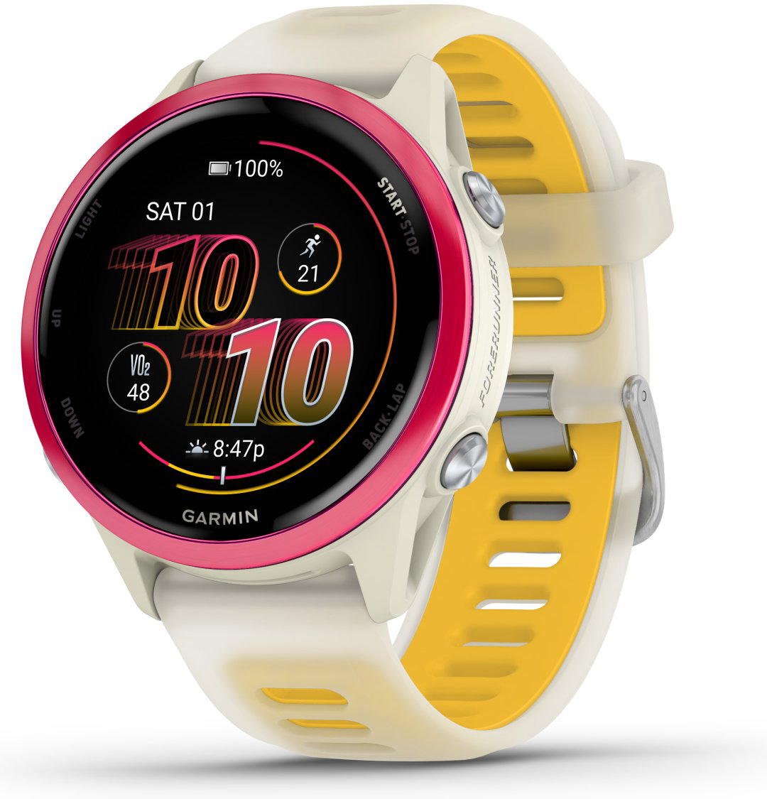 Смарт-часы Garmin Forerunner 570 42 мм белый-желтый