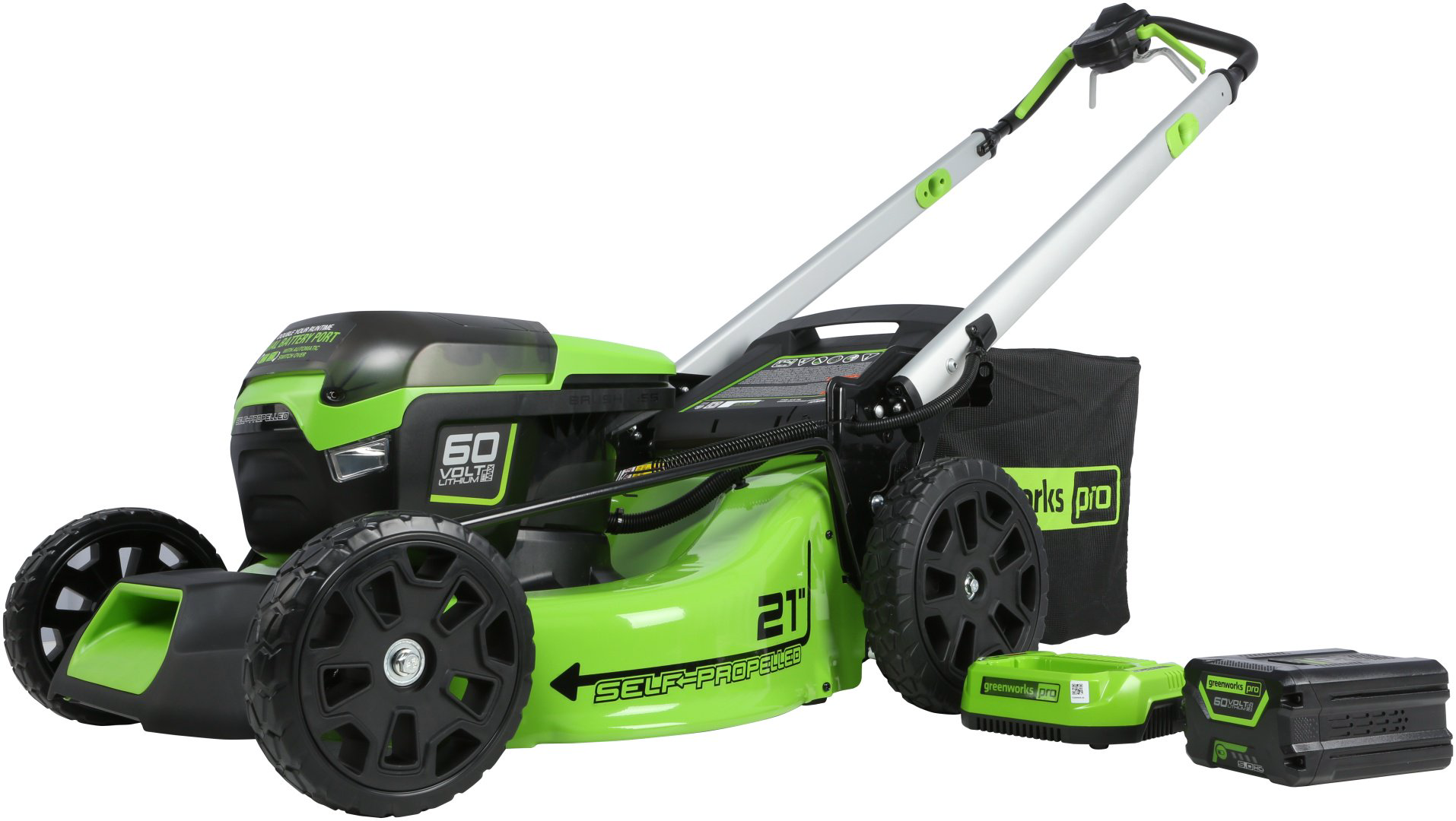 Газонокосилка самоходная аккумуляторная Greenworks 2514307UB c 1хАКБ 4Ач и ЗУ купить,NaN