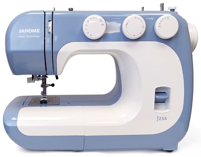 Швейная машина Janome J255 белый, голубой