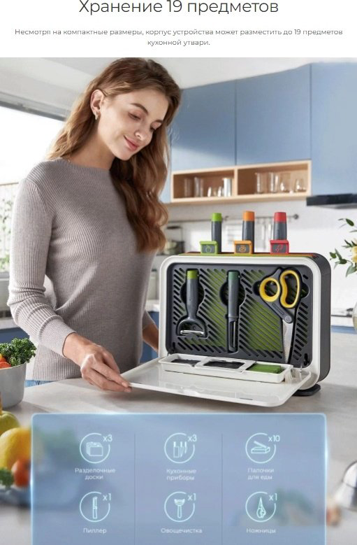 Набор ножей и досок Xiaomi Morphy Richards Desinfection Machine 3 MR1002 купить,NaN