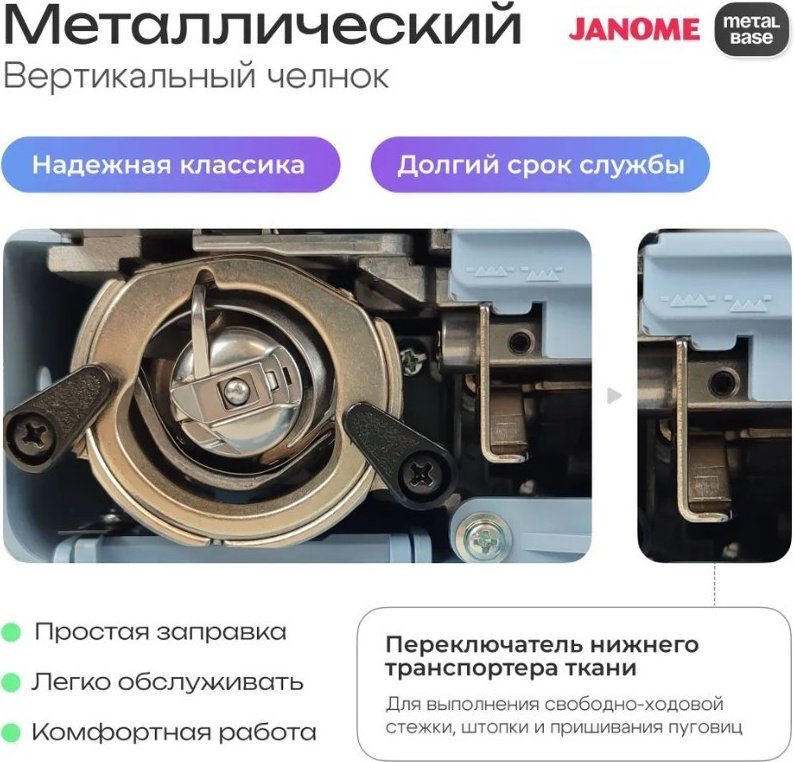 Швейная машина Janome J255 белый, голубой - ForteMarket Швейная машина Janome J255 белый, голубой купить,0