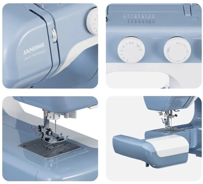 Швейная машина Janome J255 белый, голубой купить,NaN