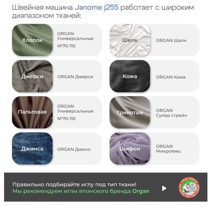 Швейная машина Janome J255 белый, голубой купить,NaN