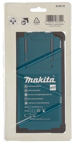 Makita отвертка с насадками реверсивная B-36170 набор из 47
