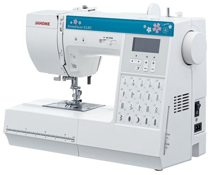 Швейная машина Janome HomeDecor 6180 белый, синий купить,NaN