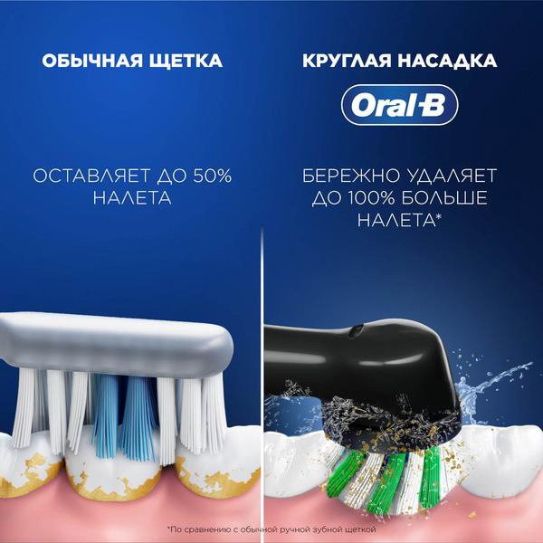 Электрическая щетка Oral-B звуковая Vitality Pro Black + насадка Sensitive Clean щетина мягкая купить,0