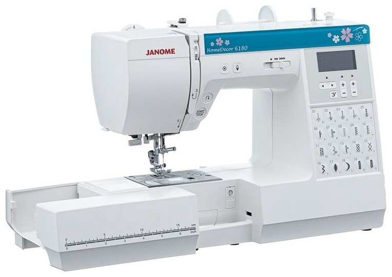 Швейная машина Janome HomeDecor 6180 белый, синий купить,NaN