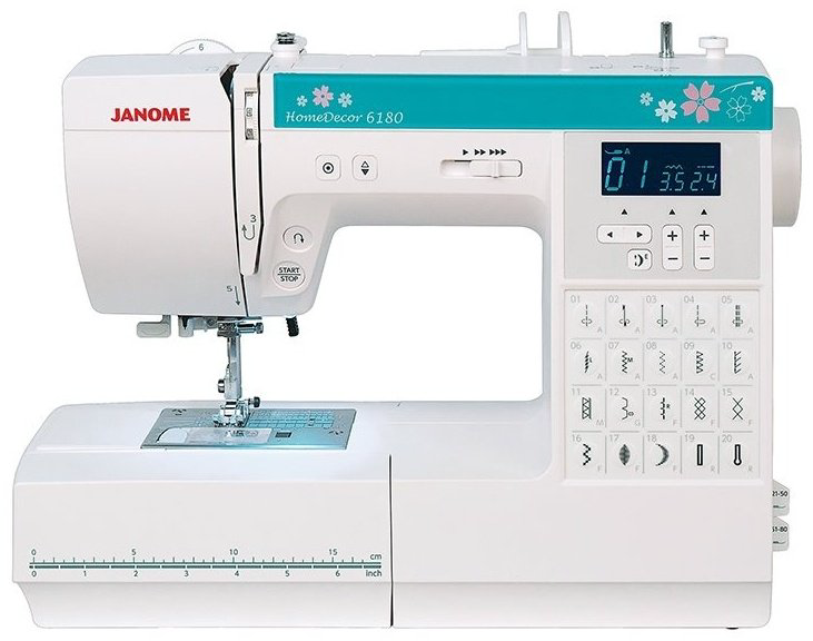 Швейная машина Janome HomeDecor 6180 белый, синий купить,NaN
