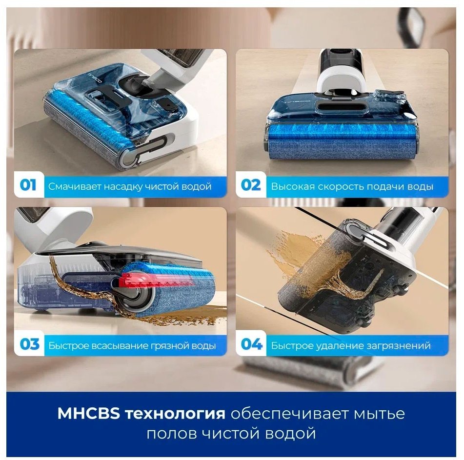Пылесос Tineco Floor One S6 Stretch Pro белый купить,0