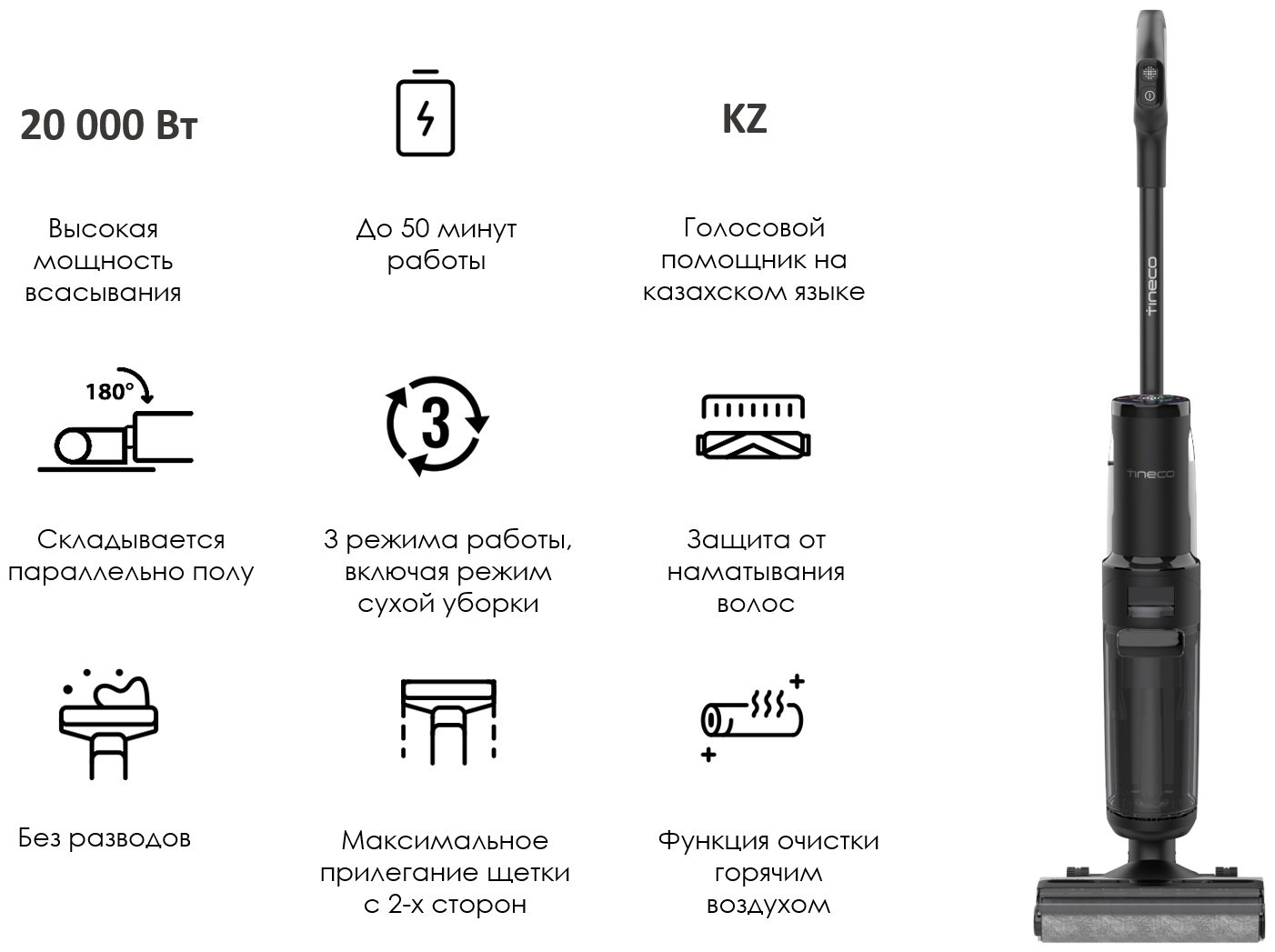Пылесос Tineco Floor One S7 Stretch черный купить,NaN