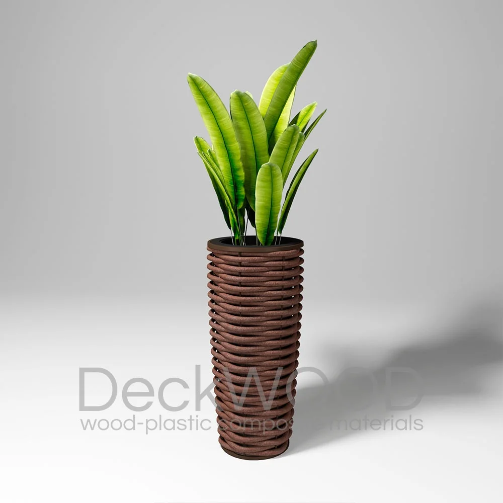 Вазон плетеный DeckWood 81х44см 20л коричневый купить,76300