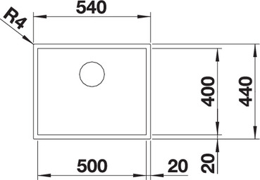 Кухонная мойка Blanco Zerox 500-U Durinox 521559 серебристая купить,0