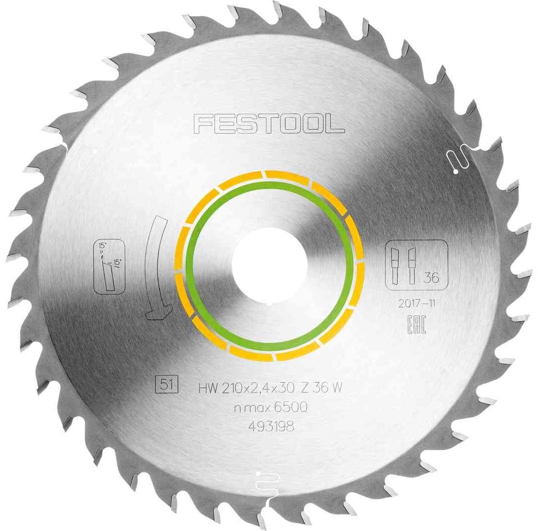 Пильный диск Festool 493198 HW 210X2,4X30 W36 210x30 мм