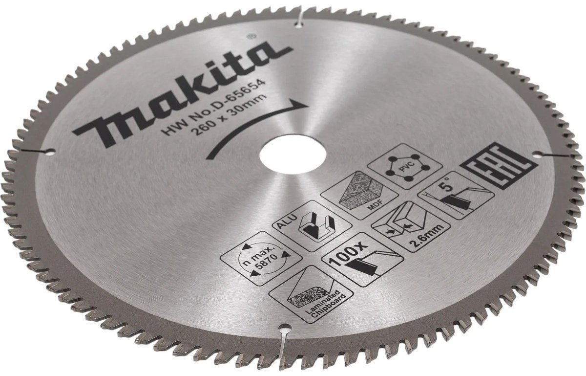 Пильный диск Makita D-65654 260x30 мм, 100Т купить,0
