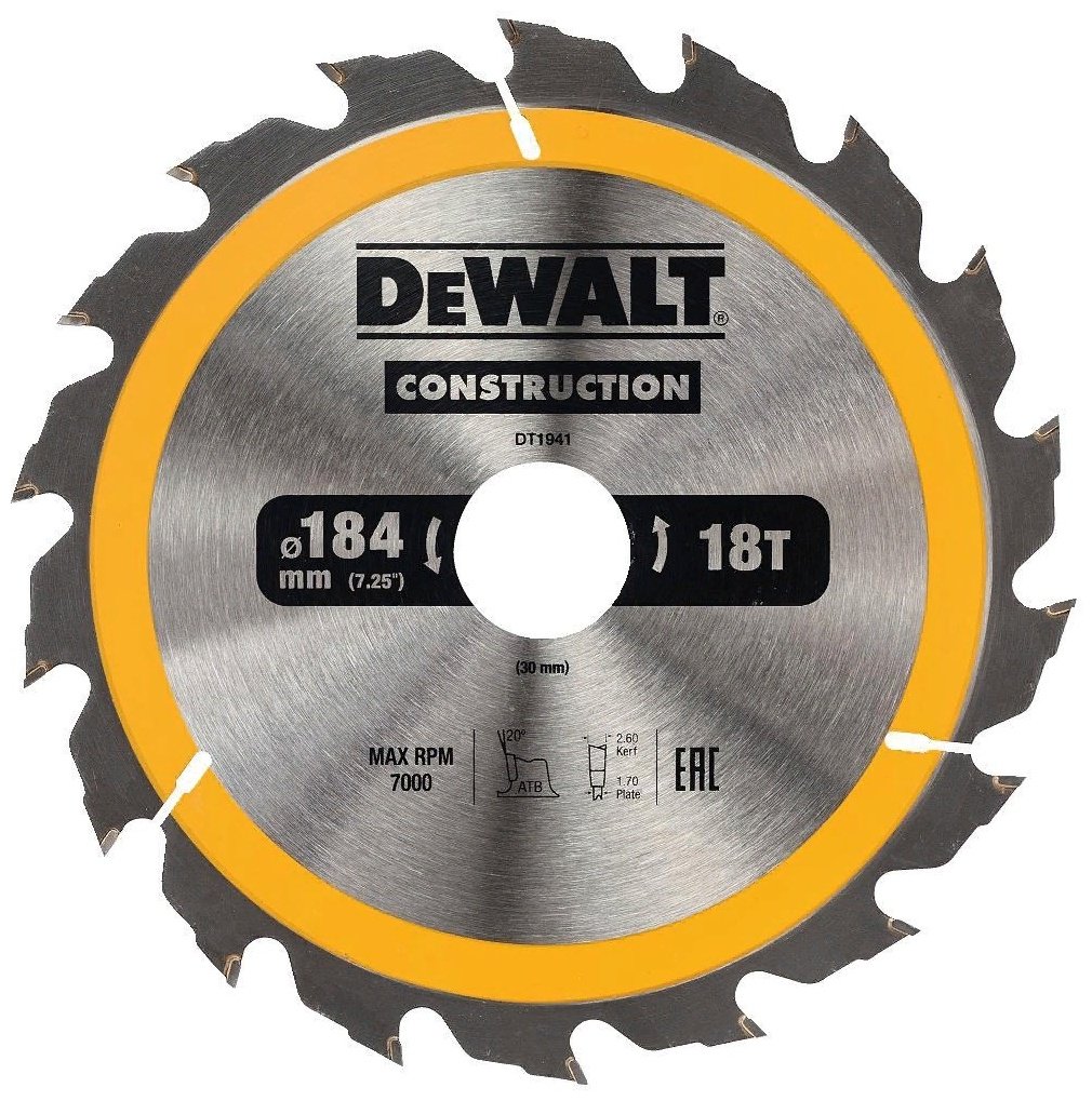 Пильный диск DeWALT DT1941 184x30 мм