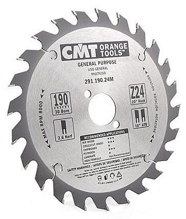 Пильный диск CMT 291.190.24M 190х30 мм