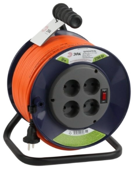 Удлинитель на катушке ЭРА RPx-4s-2x1.5, 50 м