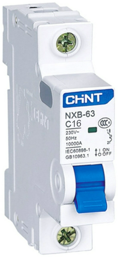 CHINT автоматический выключатель NXB-63S 1P 16А 4.5kA х-ка C 16 A