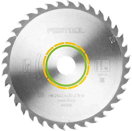 Пильный диск Festool 493198 HW 210X2,4X30 W36 210x30 мм