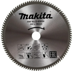 Пильный диск Makita D-65654 260x30 мм, 100Т