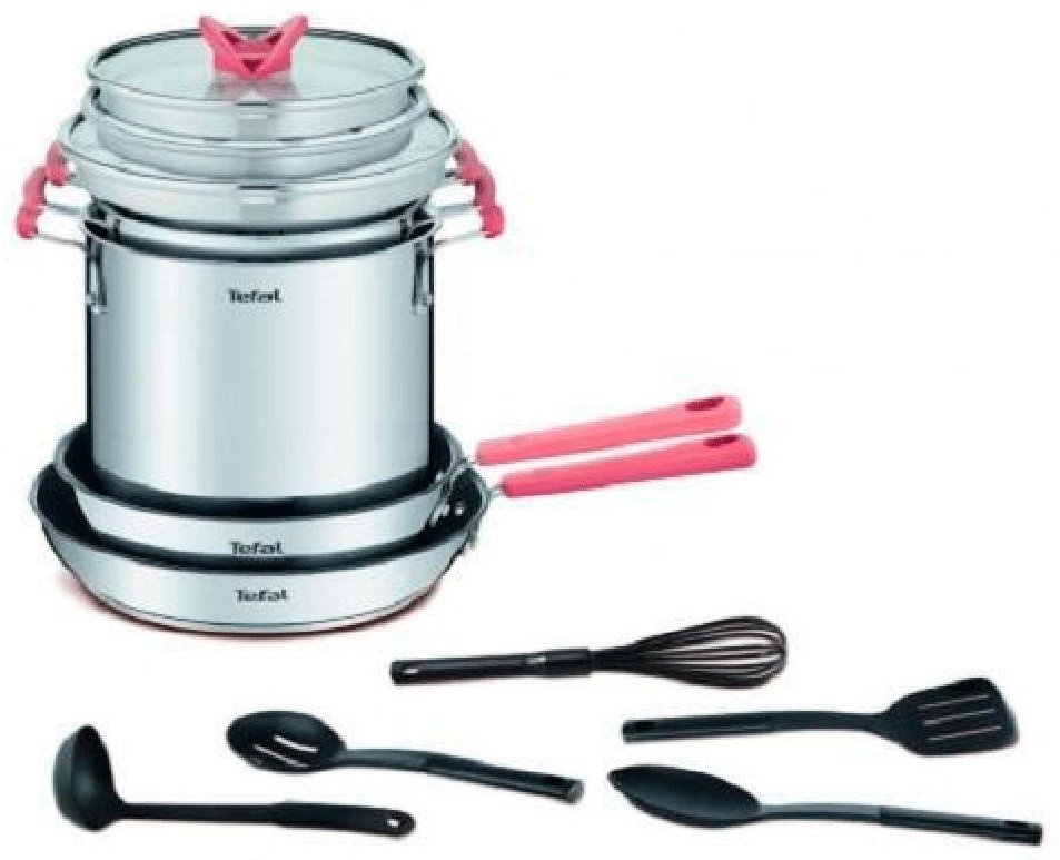 Tefal смешанный набор G721SD74 OPTI'SPACE сталь 15 в 1