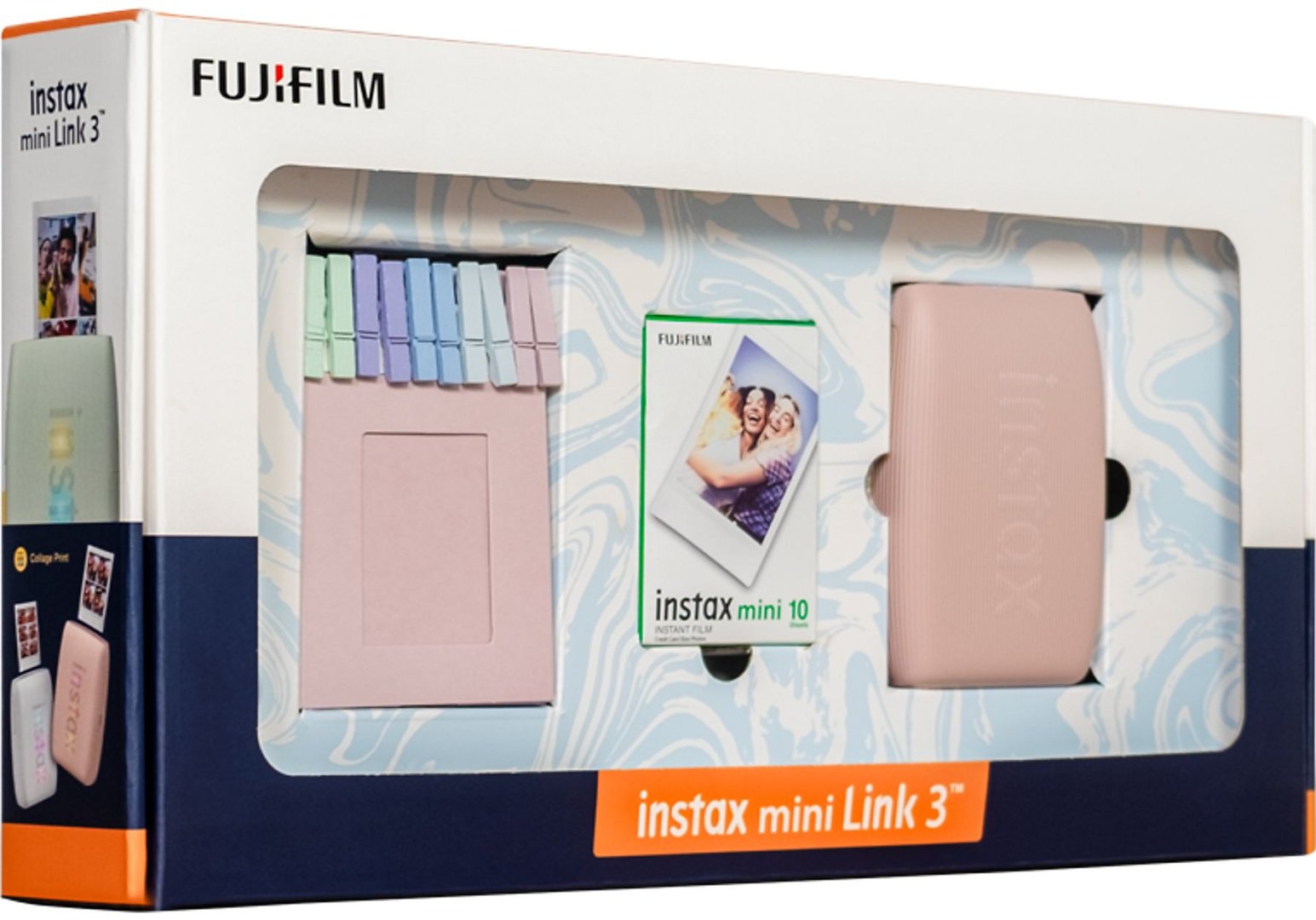 Компактный фотопринтер Fujifilm INSTAX MINI LINK 3 BUNDLE розовый