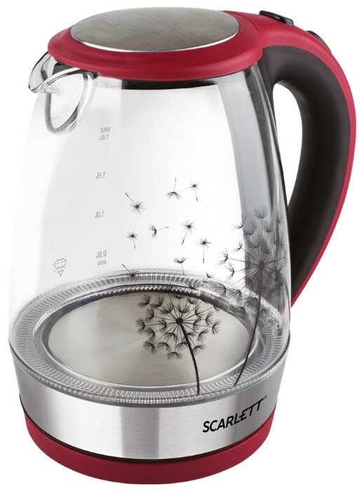 Электрочайник Scarlett SC-EK27G49 красный купить,NaN