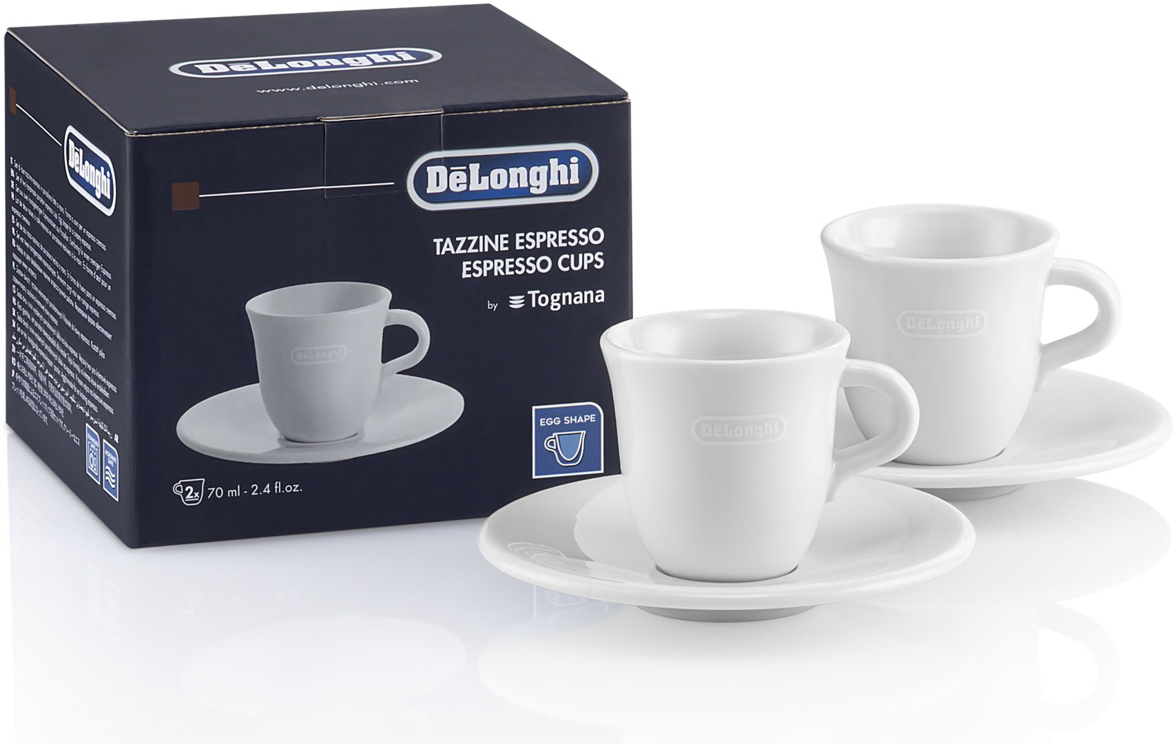 Кофейная пара Delonghi , 33 мл, фарфор, 1 шт.