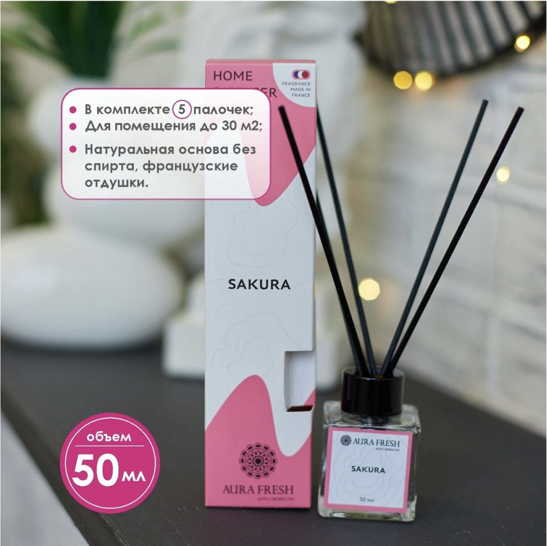 Диффузор Aura Fresh Сакура 50 мл купить,NaN
