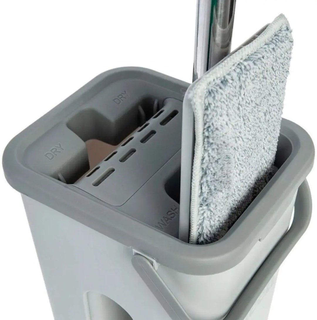 HomeQueen комплект для уборки 75648 Compact 2.0 с ведром для отжима, серый купить,0