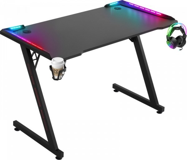 Стол компьютерный, игровой Defender Jupiter RGB, 110x60x75 см, черный