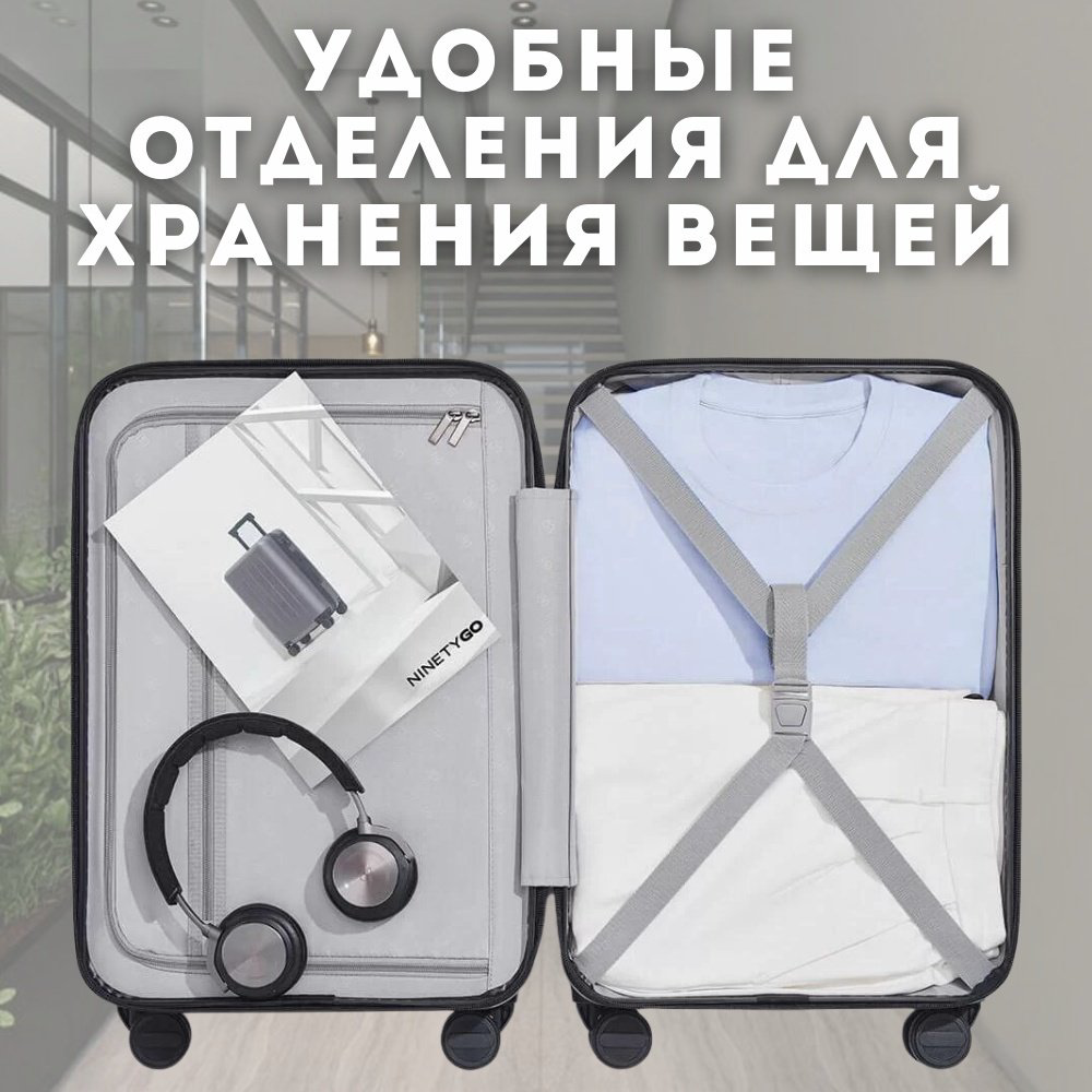 Чемодан NinetyGo Danube Luggage 28 поликарбонат 100 л серый купить,NaN