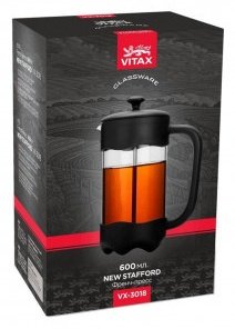 Френч-пресс Vitax VX-3018 600 мл, стекло, пластик купить,0