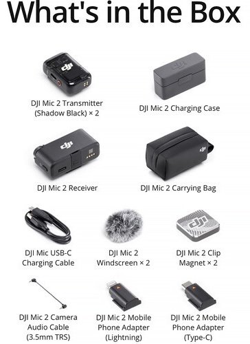 DJI Mic 2 (2RX + 1TX + Charging case) черный купить,NaN