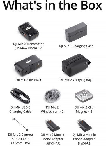 DJI Mic 2 (2RX + 1TX + Charging case) черный купить,NaN
