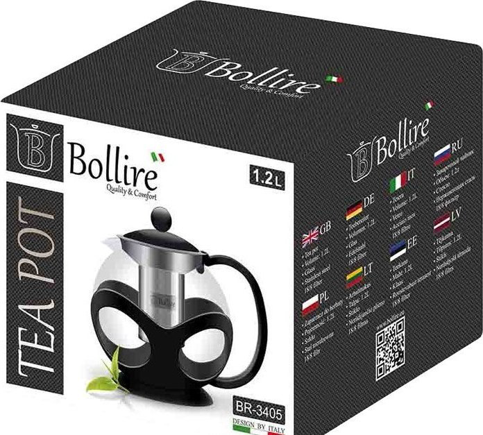 Чайник Bollire BR-3405 1.2 л, пластик, нержавеющая сталь купить,8490