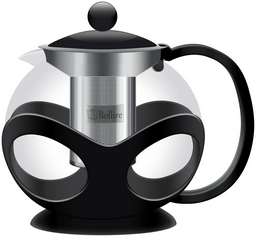 Чайник Bollire BR-3405 1.2 л, пластик, нержавеющая сталь