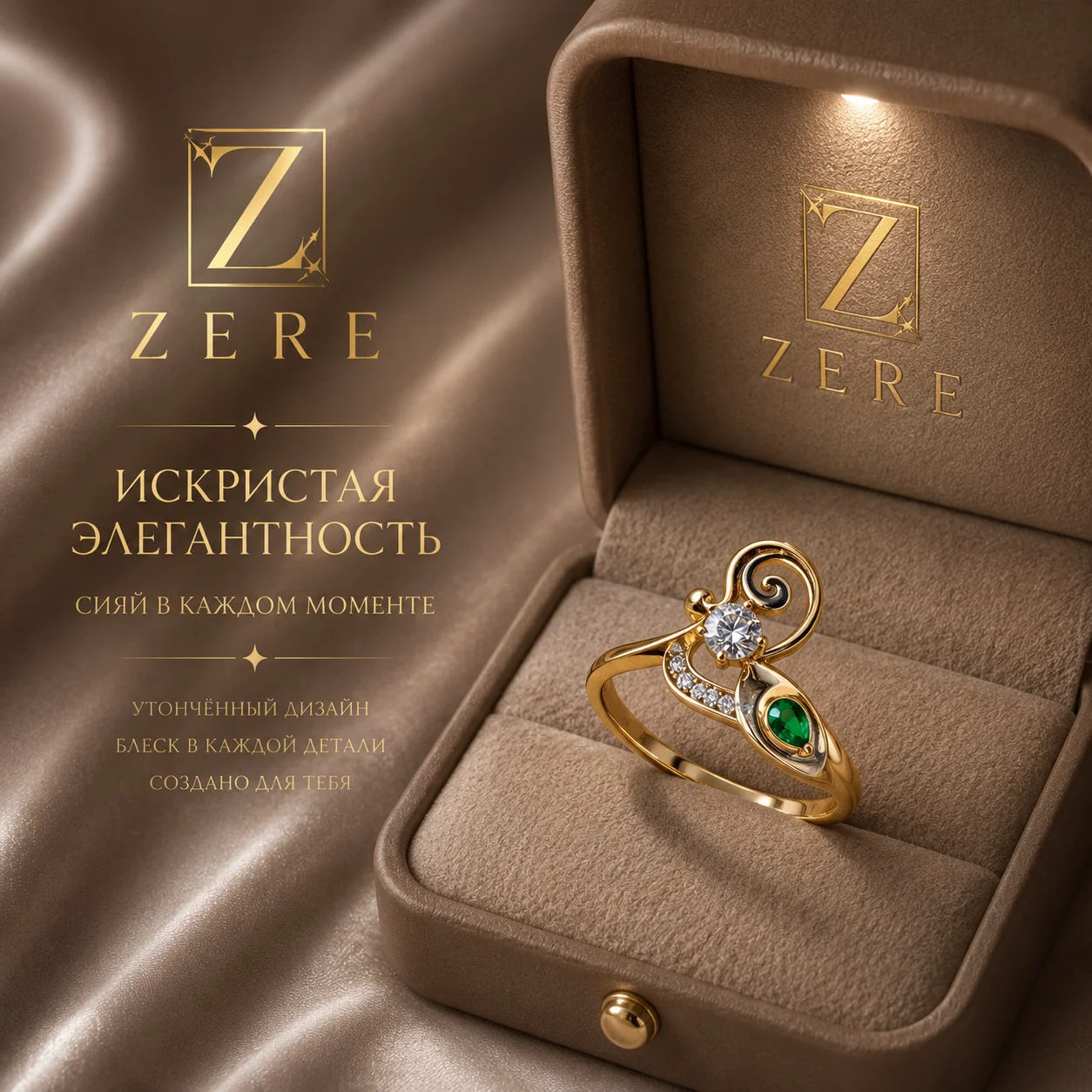 Кольцо Zere ZR160523 золото 1.52гр 18р купить,124300